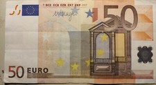 Banconota 50 euro 2002 firmata