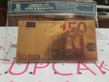 BANCONOTA 50 EURO DORATA DA